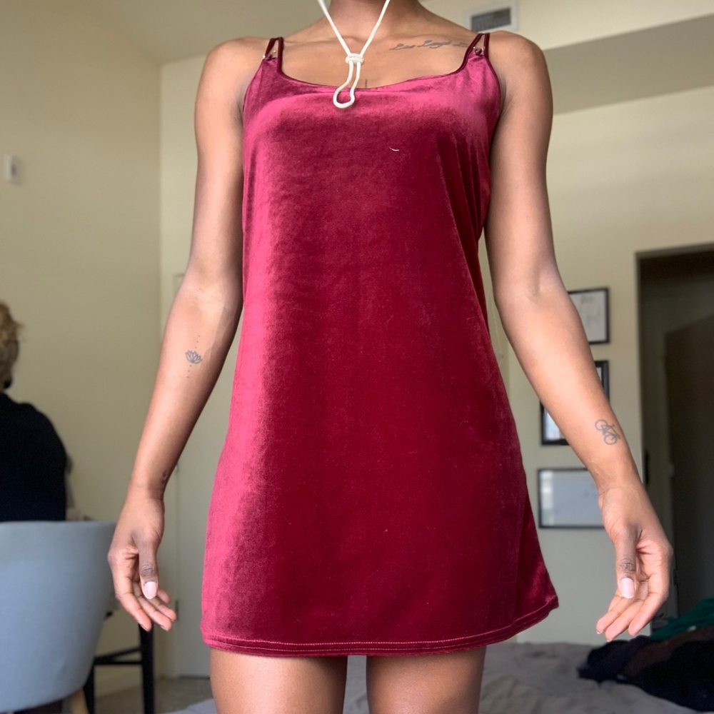 Velvet maroon dress